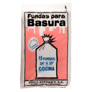Funda Plastica - Fundas P/Basura 24X30 - Cocina 30/15